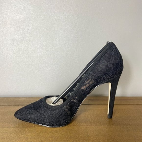 New Call It Spring Gwydda Black Lace Heels - Picture 4 of 6